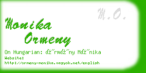 monika ormeny business card